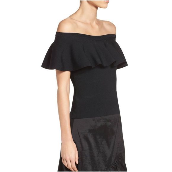 ELIZA J Ruffle Top in Black ​ - Picture 3 of 6